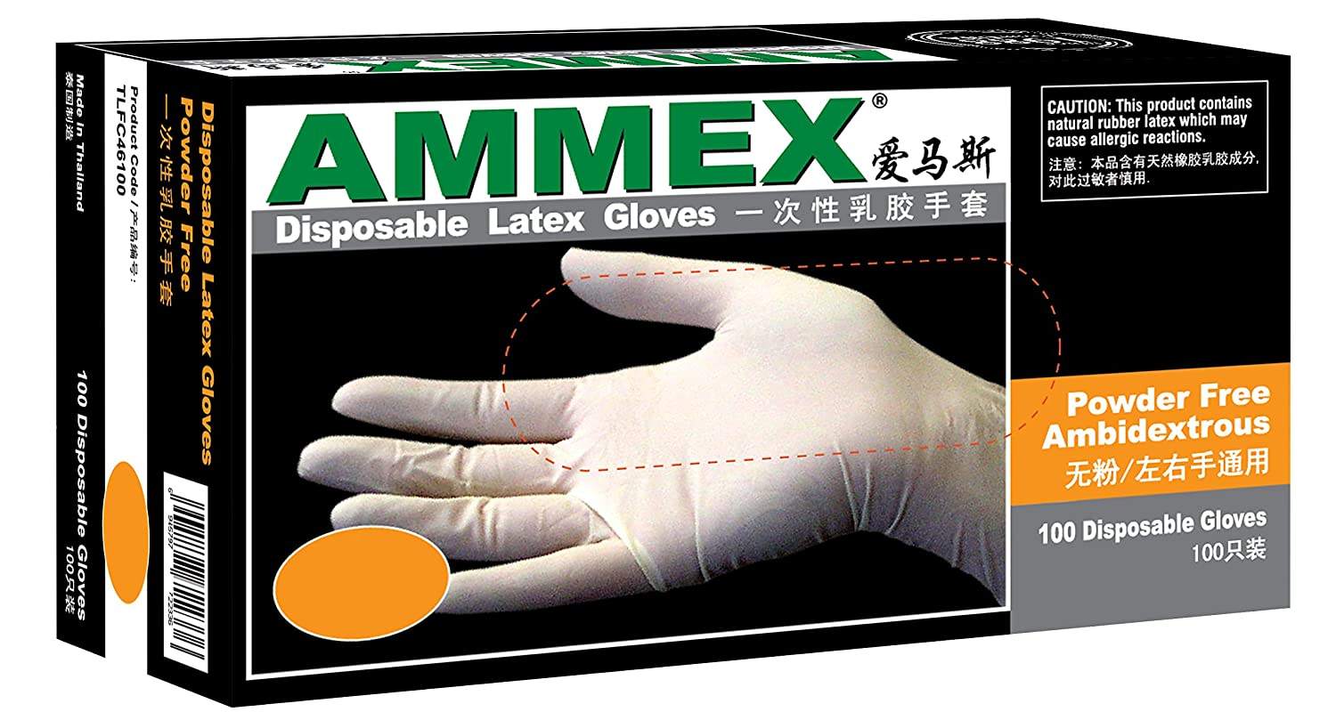 TLFC 一次性乳膠手套（無(wú)粉、全麻、加厚型）