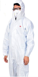 3M 4510帶帽連體防護(hù)服 防顆粒物、低濃度液體噴濺 、家居打掃