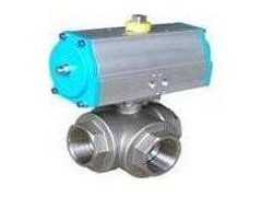 Q614F氣動(dòng)三通球閥 氣動(dòng)三通內(nèi)螺紋球閥，廠價(jià)直銷