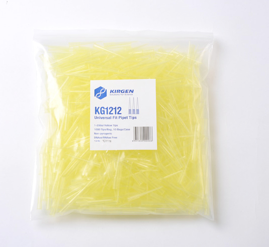 1-200ul移液器吸嘴，袋裝，黃色