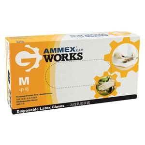 愛(ài)馬斯 一次性乳膠手套 TLFGWC 淡黃色無(wú)粉